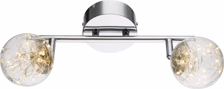 Globo Lighting Faretto LED in metallo cromato, 2x LED