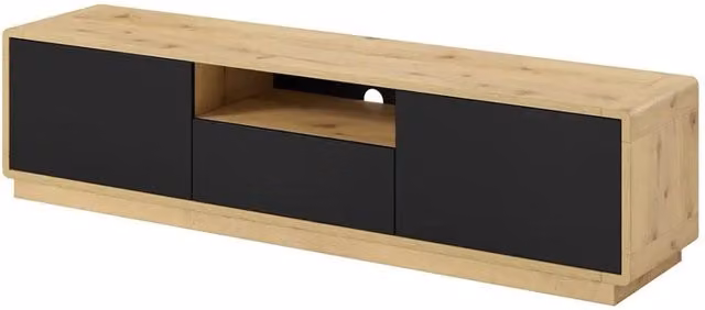 Mobile TV 180cm collezione VILLA. Colore quercia e nero opaco