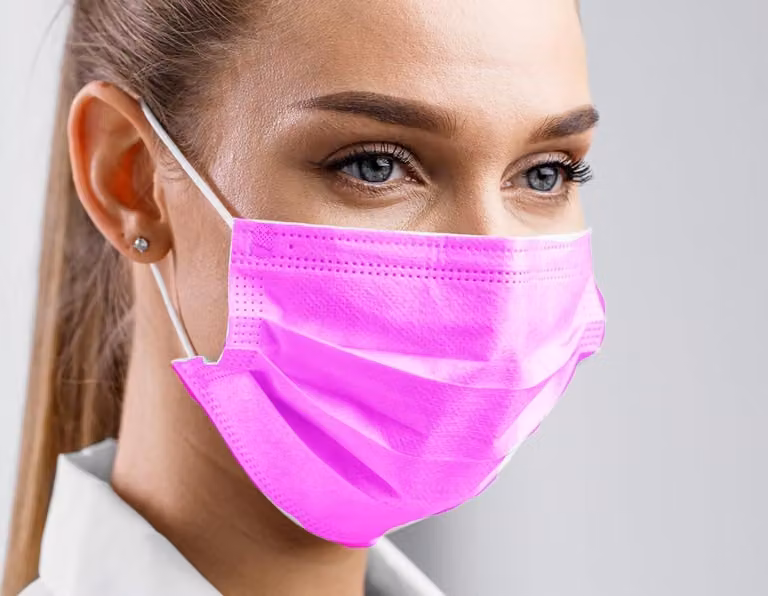 Maschera facciale medica di tipo IIR | maschera facciale chirurgica | 50 pezzi FUCHSIA