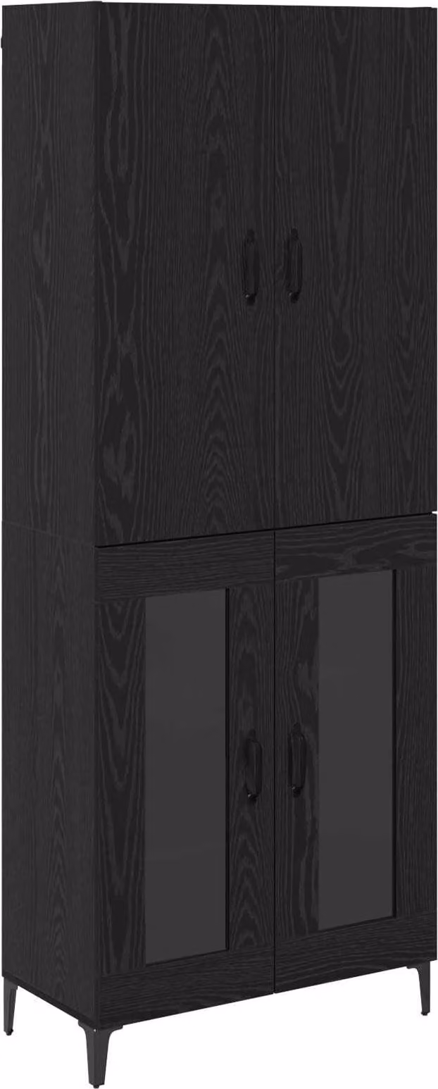 Credenza Rovere Nero 69,5 x 34 x 180 cm Legno multistrato