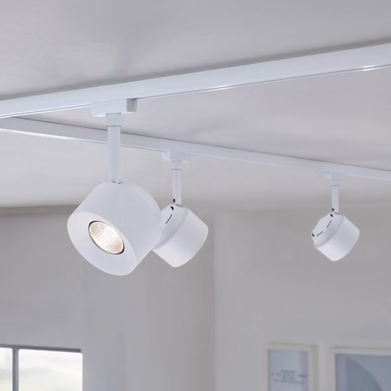 Paulmann URail faretto LED Pane, bianco segnale, 4000K, dimmerabile, Bianco / Opale, Soggiorno / Sala da pranzo, Metallo, Moderno