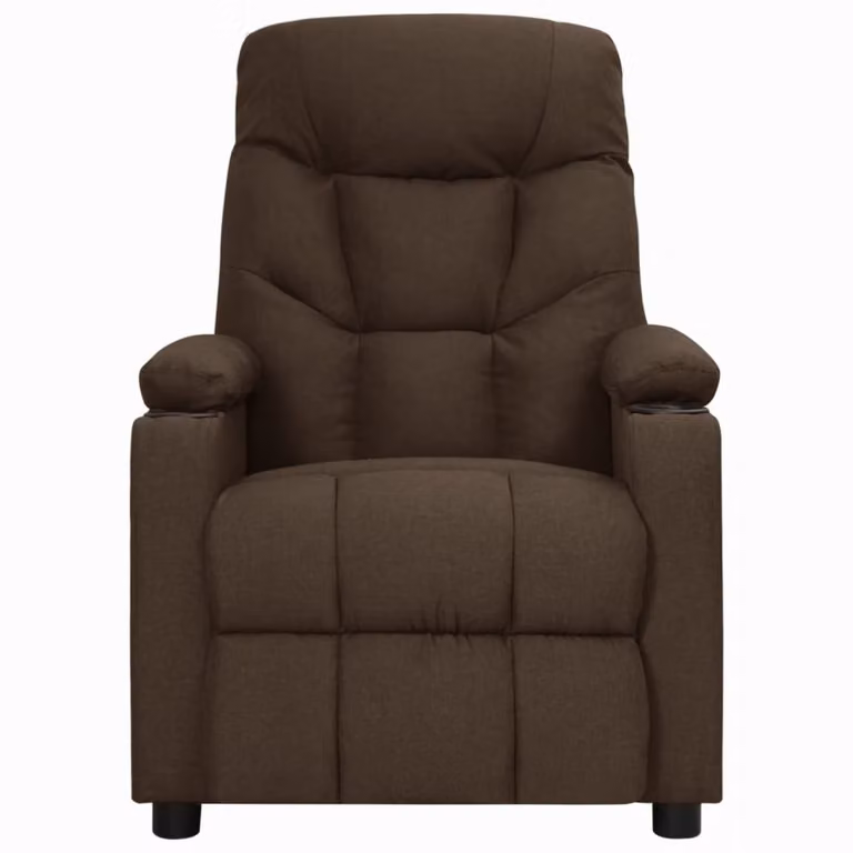 SYFAX™ Poltrona Reclinabile Marrone Scuro in Tessuto