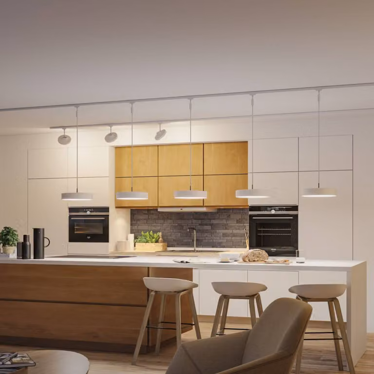 Paulmann URail Smart LED a sospensione Hildor, bianco segnale, ZigBee dimmerabile, Bianco / Opale, Soggiorno / Sala da pranzo, Plastica, Moderno