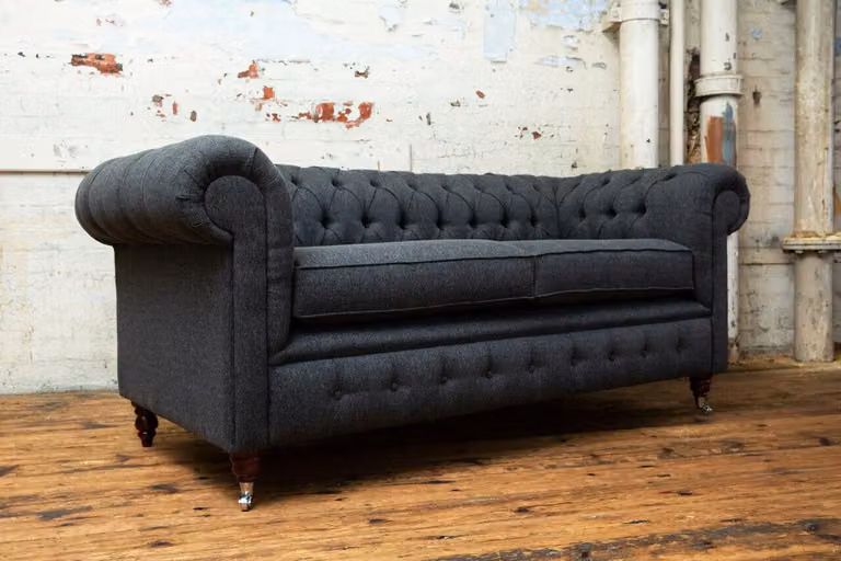 Sofa 3 Sitzer Couch Chesterfield Polster Sitz Garnitur Leder design Samt