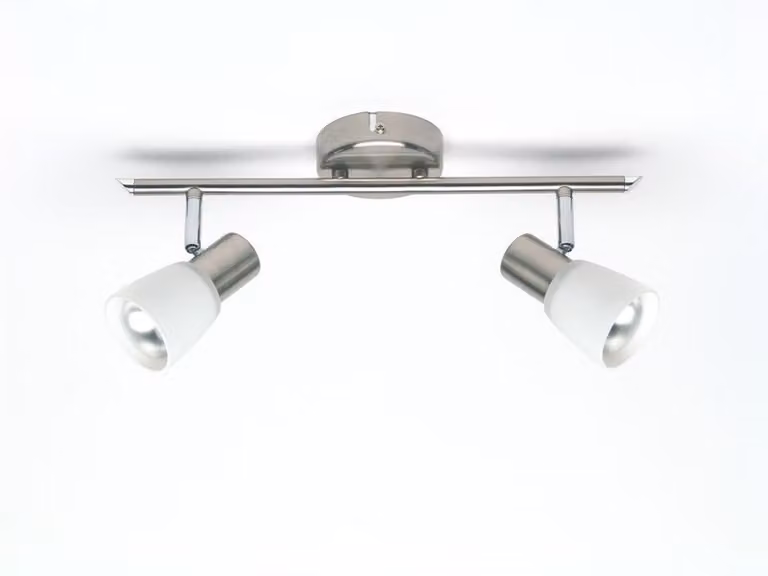 BRILLIANT spot tube Luca | intramontabile faretto da soffitto | metallo/vetro | cromo/bianco | orientabile | 2x E14 max. 40 W