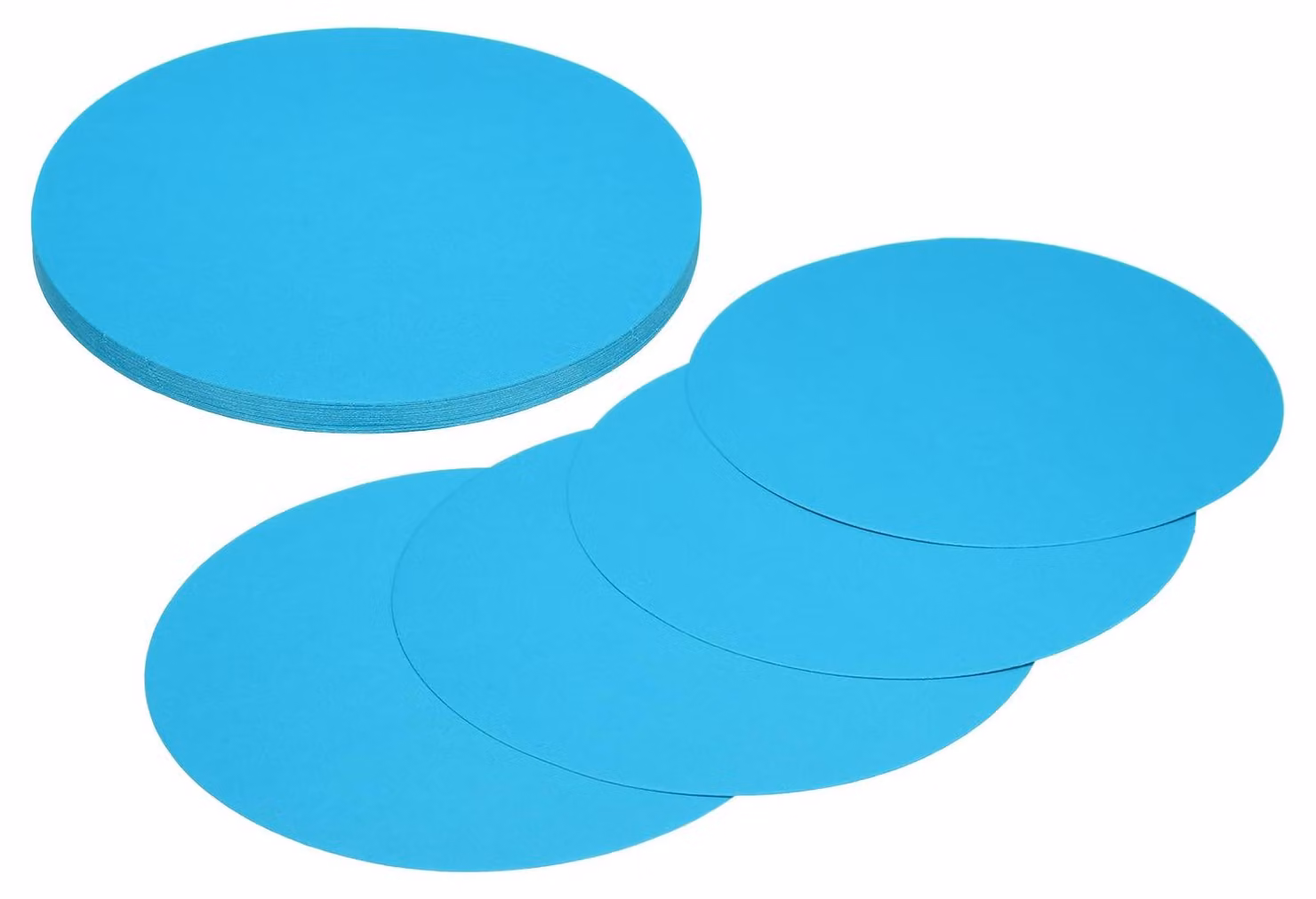 24 cerchi di cartone, diametro 15 cm, color azzurro cielo