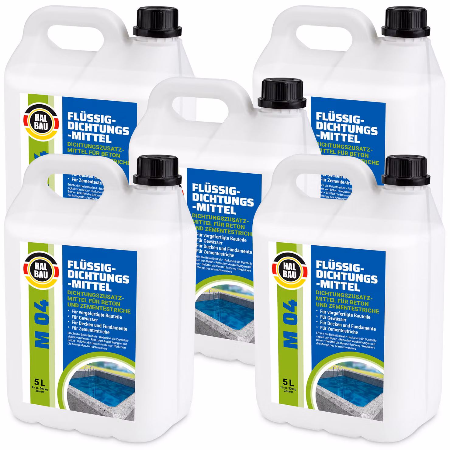 Plastificante Impermeabilizzante Sigillante liquido per calcestruzzo 25 L Massetto cementizio Additivo per malta HALBAU M04