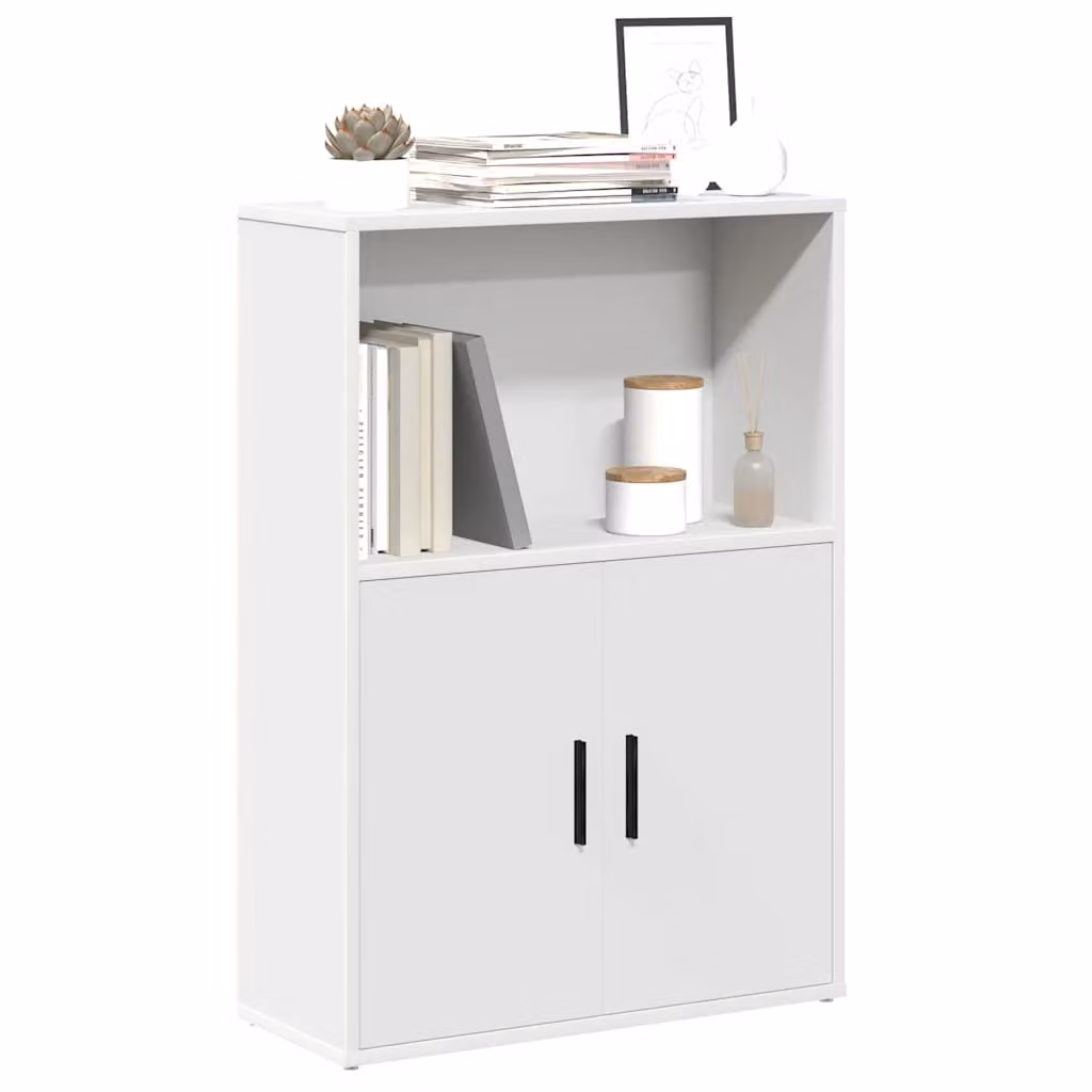 Libreria bianca moderna vidaXL in legno e MDF L: 60 cm, P: 24 cm, H: 85 cm