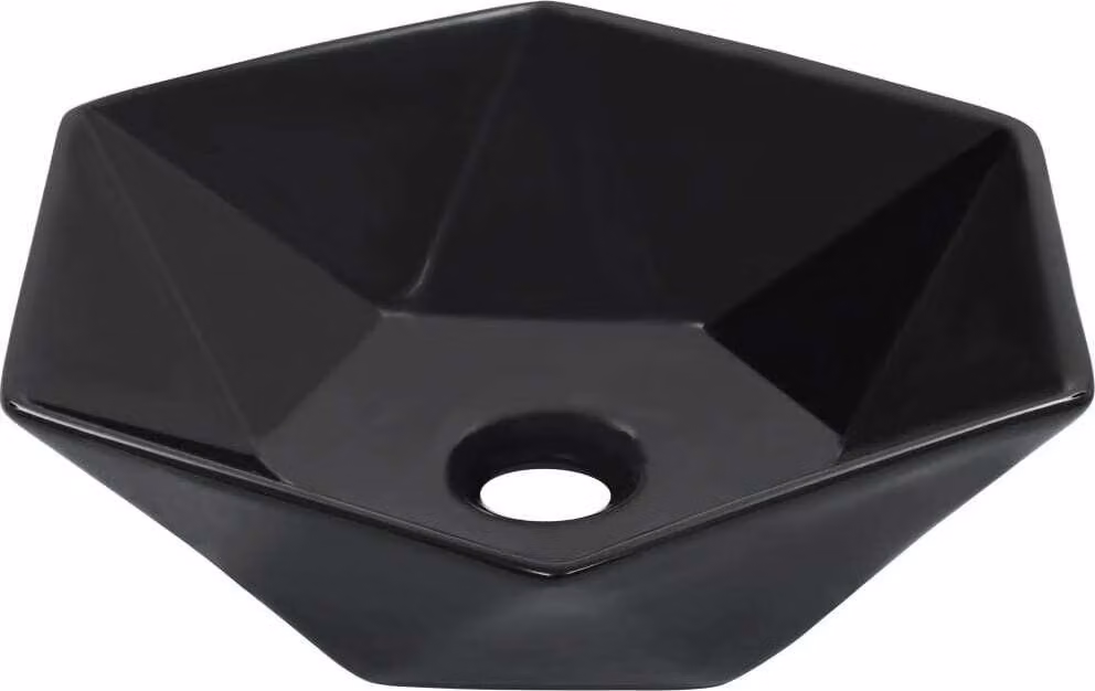 The Living Store Lavabo 41 x 36,5 x 12 cm in Vetroceramica nera