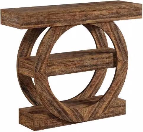Tavolo Consolle REDOM in Legno Marrone Rustico L 105 cm, P 30 cm, H 85 cm – 1