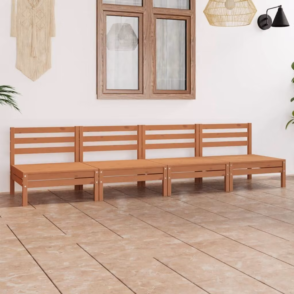 Maison Exclusive - Set Salotto da Giardino 4pz Marrone Ambra Legno Massello Pino