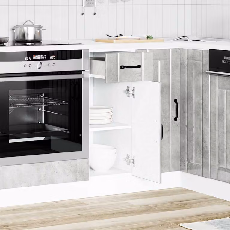 vidaXL Base da Cucina Lucca Grigio Cemento in Legno Multistrato