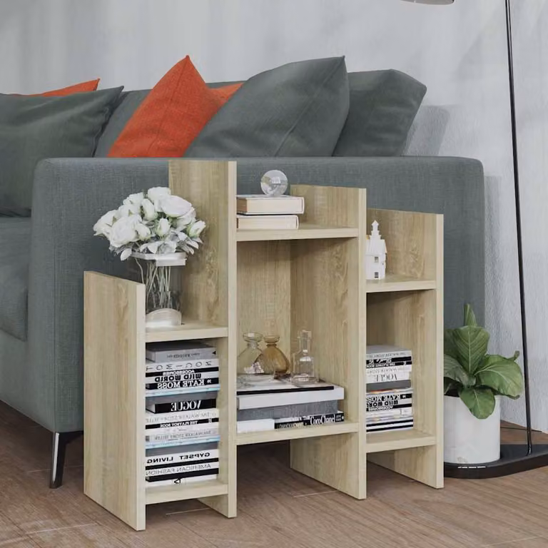 Credenza moderna vidaXL in legno multistrato e MDF, colore rovere sonoma beige, L 60 cm x P 26 cm x H 60 cm