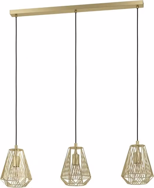 Lampadario a sospensione Eglo in metallo oro/ottone con 3 luci E27