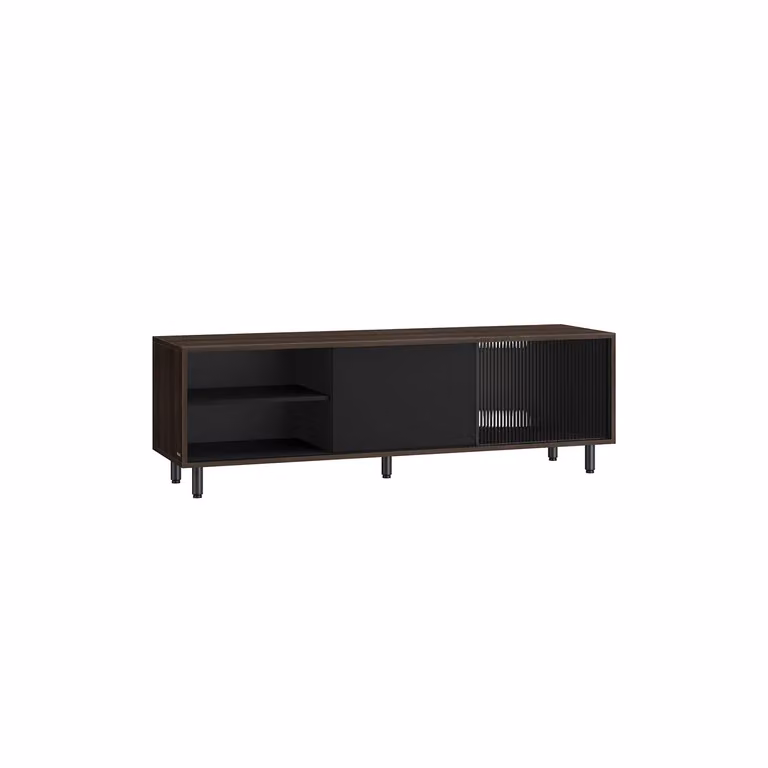 Mobile TV con Montaggio Veloce senza Utensili Toolless, Marrone Cenere + Nero Inchiostro