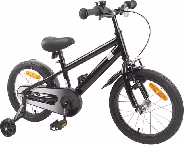Bicicletta per bambini da 16 pollici colore nero con componenti in metallo e gomma – 1