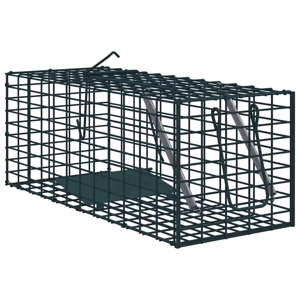 Trappola per animali vidaXL in acciaio, Verde, L 31 x P 13 x H 12 cm