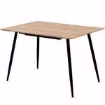 Tavolo da pranzo Emilia allungabile 120-150-180 x 80 cm, 4-10 persone, tavolo da cucina con struttura in metallo, effetto legno, colore: rovere