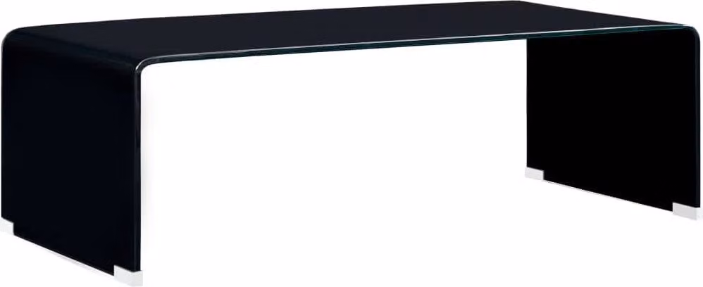 vidaXL Tavolino nero 98x45x31 cm in vetro temperato - Tavolino - Tavoli da caffè - Tavolino - Tavoli laterali