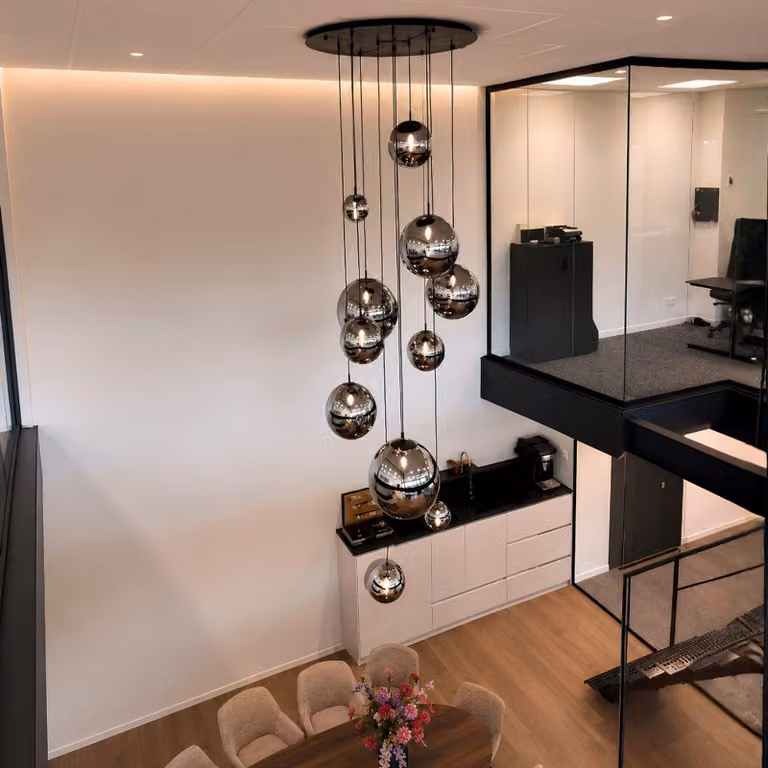 s.luce Orb glass globe gallery lamp 5m suspension black Gallery lamp hanging lamp Orb/color gradient white Ø 30cm round