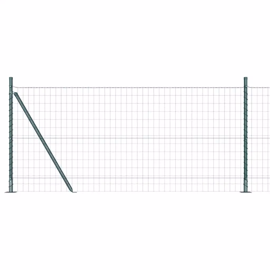 Recinzione Euro vidaXL in acciaio e PVC verde con base in calcestruzzo L: 25 m, H: 0,8 m – 2