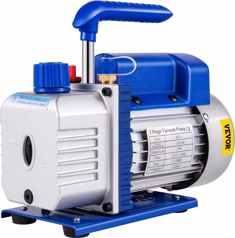 Pompa per vuoto rotativa a palette refrigerante 3CFM 1/4HP Pompa per evacuazione vuoto A/C Regno Unito R134a 1720 giri/min Monostadio