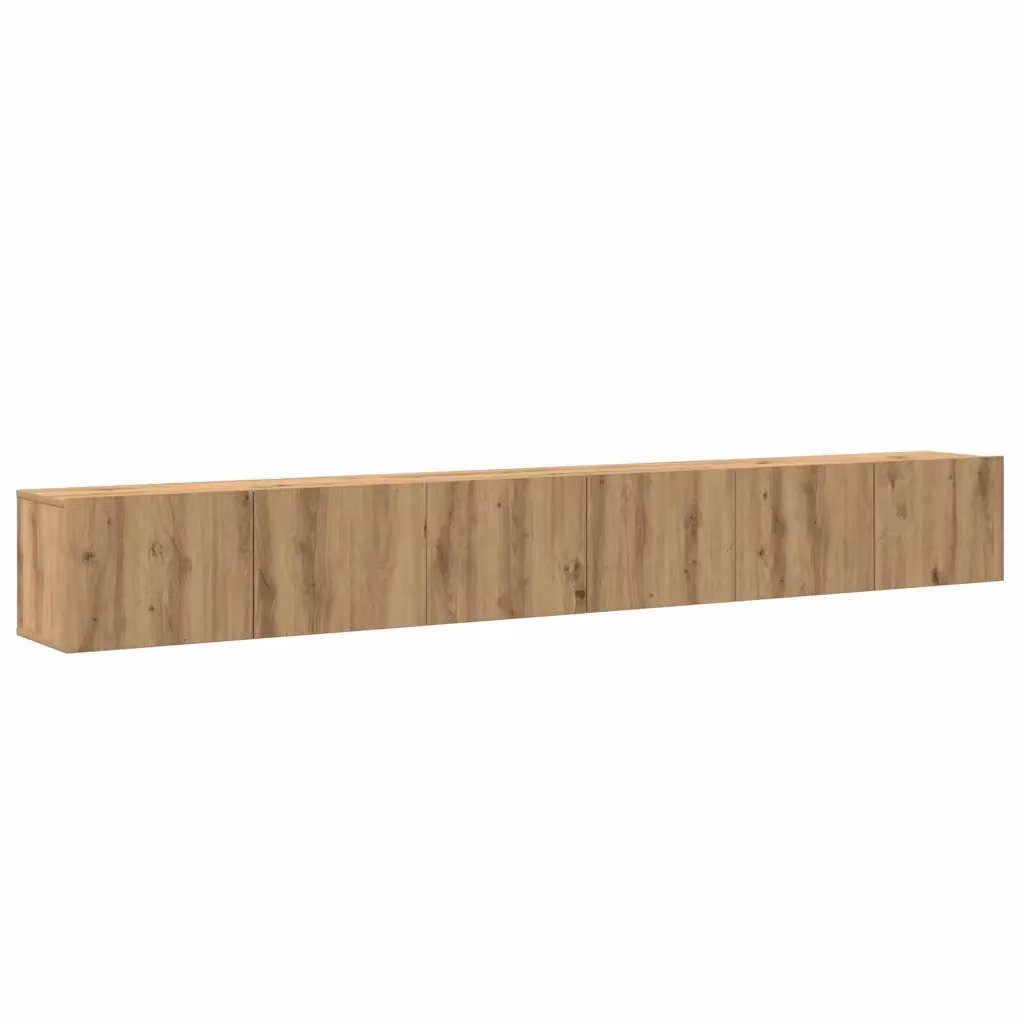 Set di 3 mobili TV da parete vidaXL in rovere marrone con finitura opaca L/P/H: 80 x 30 x 30 cm – 2