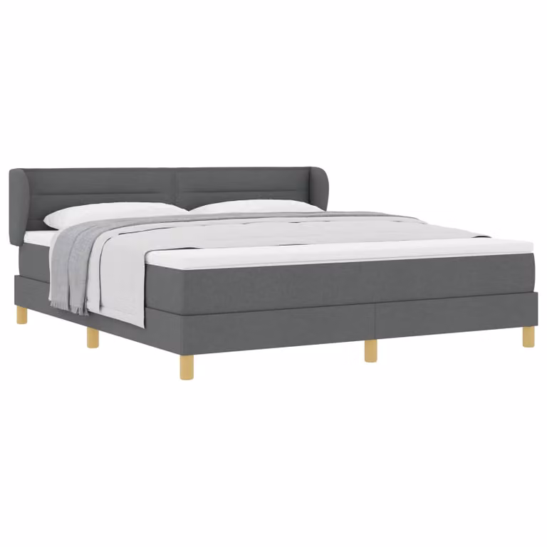 Letto a molle con materasso vidaXL in tessuto Grigio, L/P: 180 x 200 cm