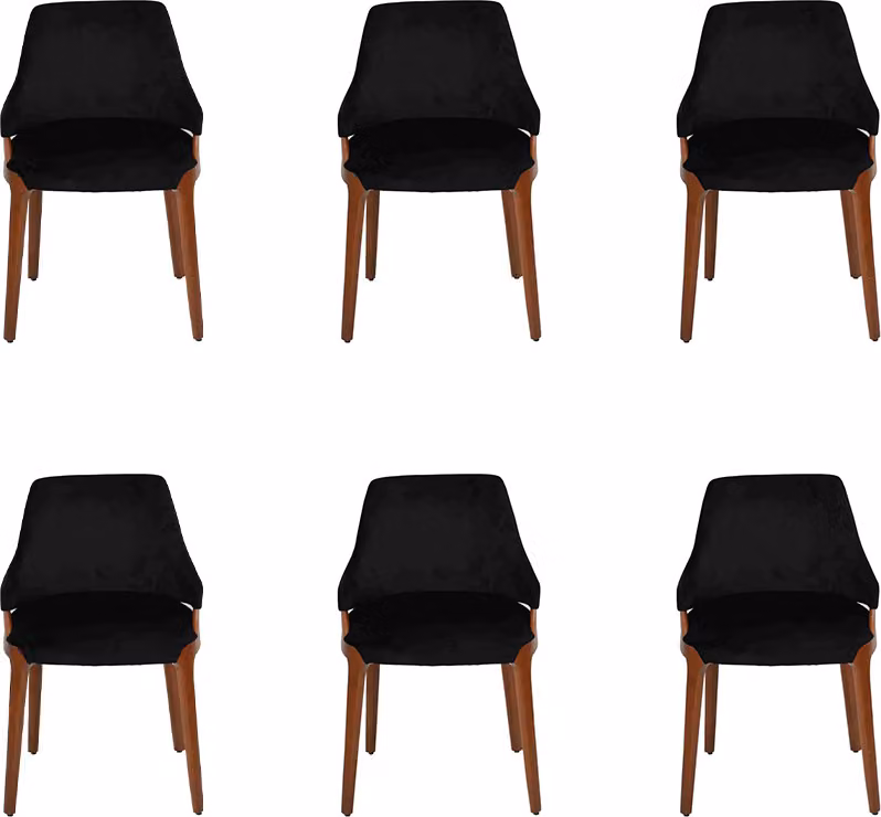 Modern Schwarz 6x Stühle Luxus Holz Möbel Stühle Design Einrichtung