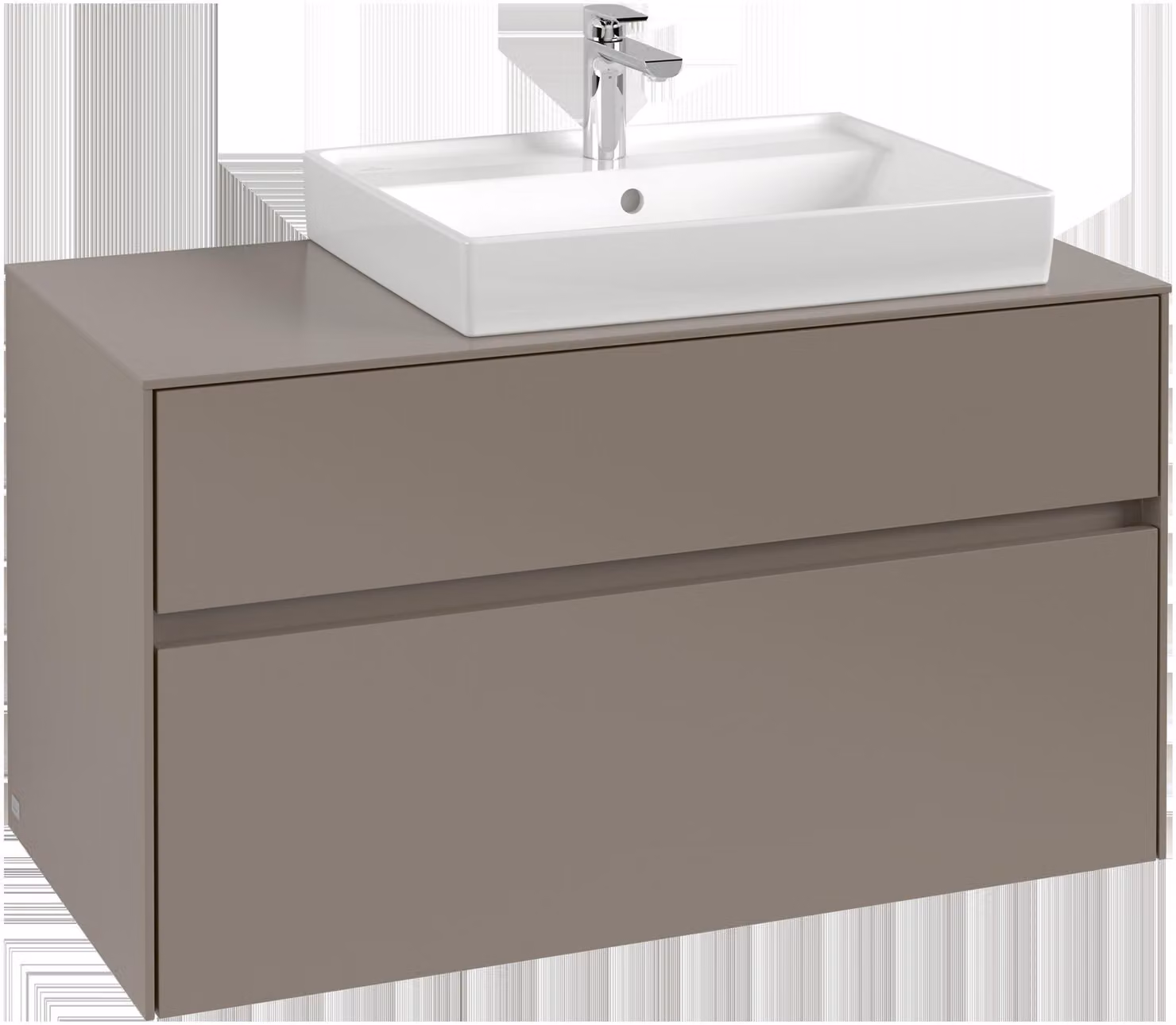 Villeroy & Boch Collaro Meuble sous-lavabo, 2 tiroirs, lavabo à droite, suspendu, 1000x548x500mm, C01800AF, C01800AF