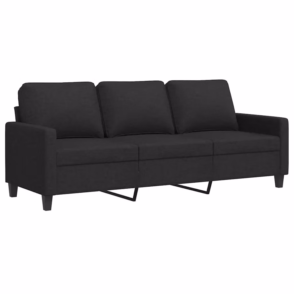 Divano moderno vidaXL in tessuto nero con struttura in metallo per il tuo soggiorno L: 198 cm, P: 80 cm, H: 77 cm – 2