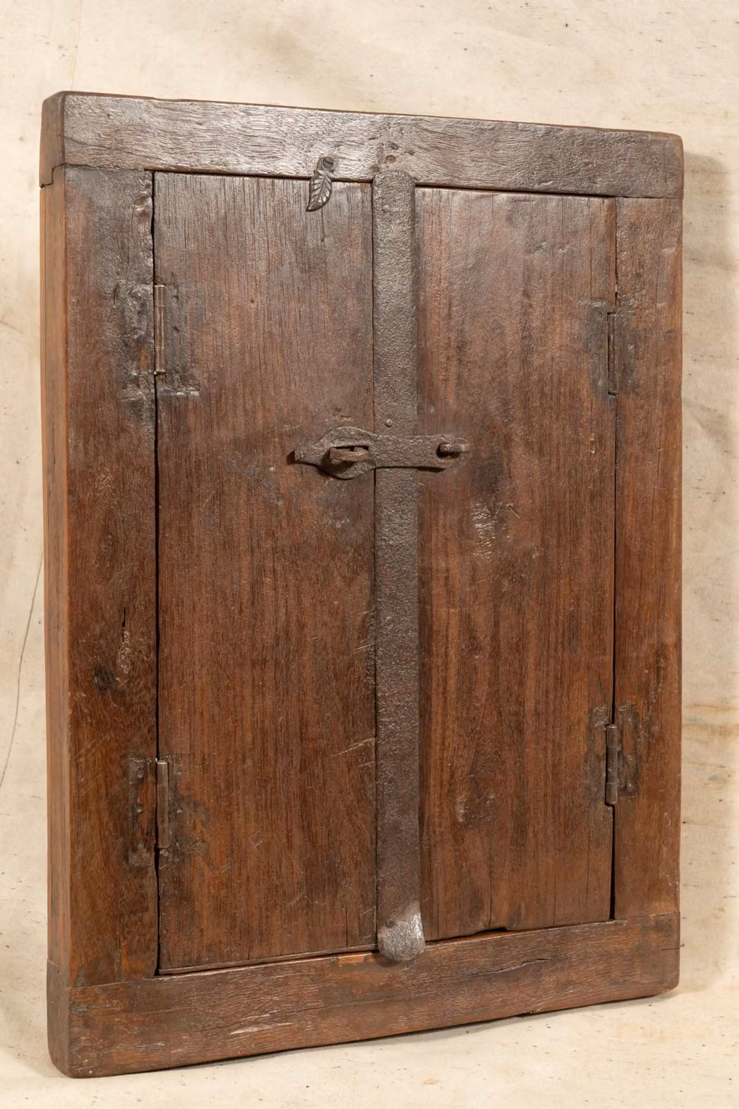 Telaio per porta interna in legno di teak, dimensioni 44,5 x 6,5 x 58,5 cm, stile antico