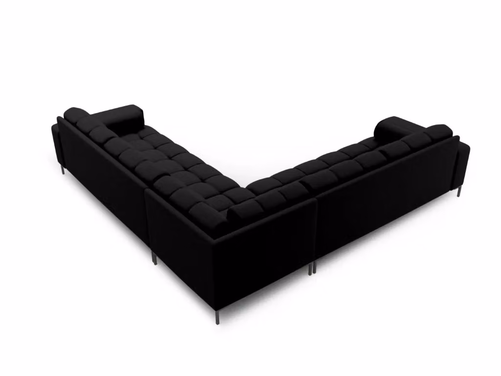 Divano angolare reversibile Bali Cosmopolitan Design a 6 posti in tessuto nero L 256 x P 174 x H 93 cm – 2