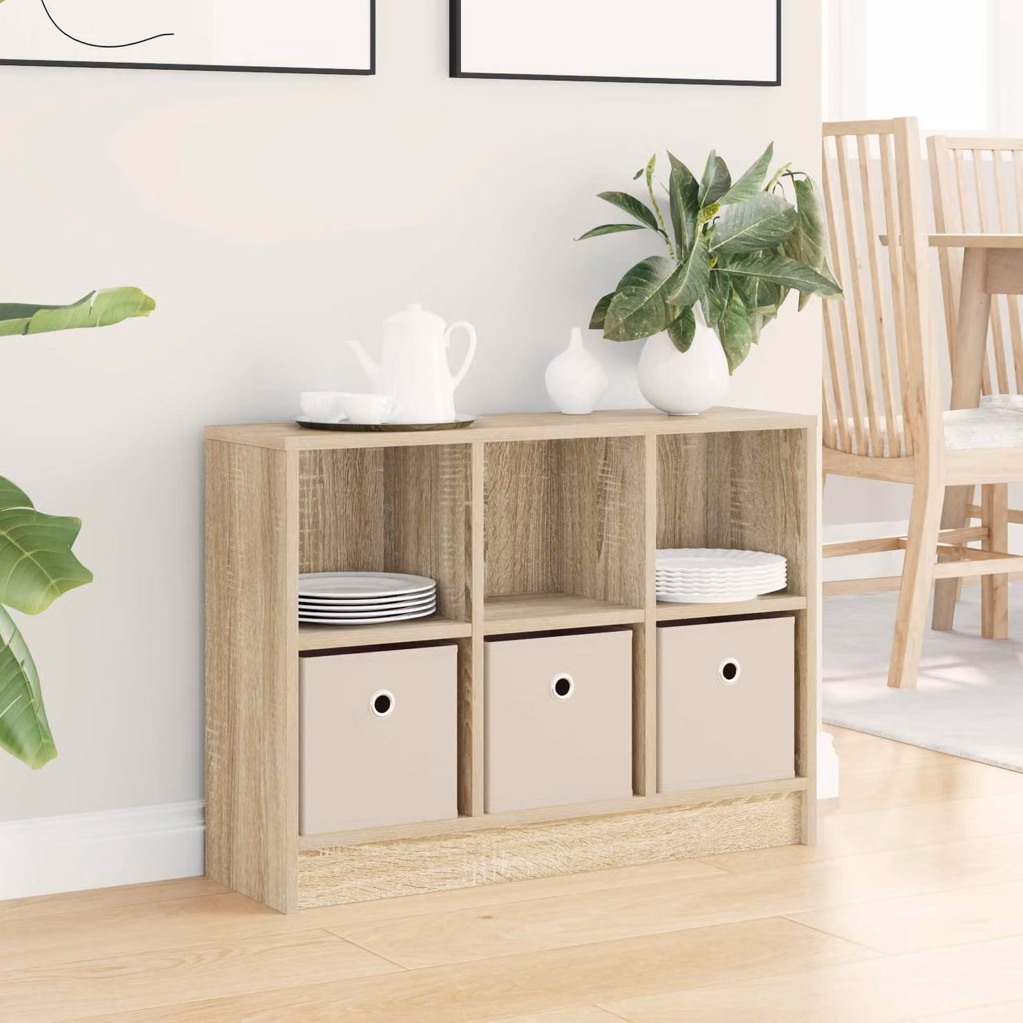 Credenza moderna vidaXL in rovere Sonoma marrone L 73,5 cm x P 22,5 cm x H 53,5 cm