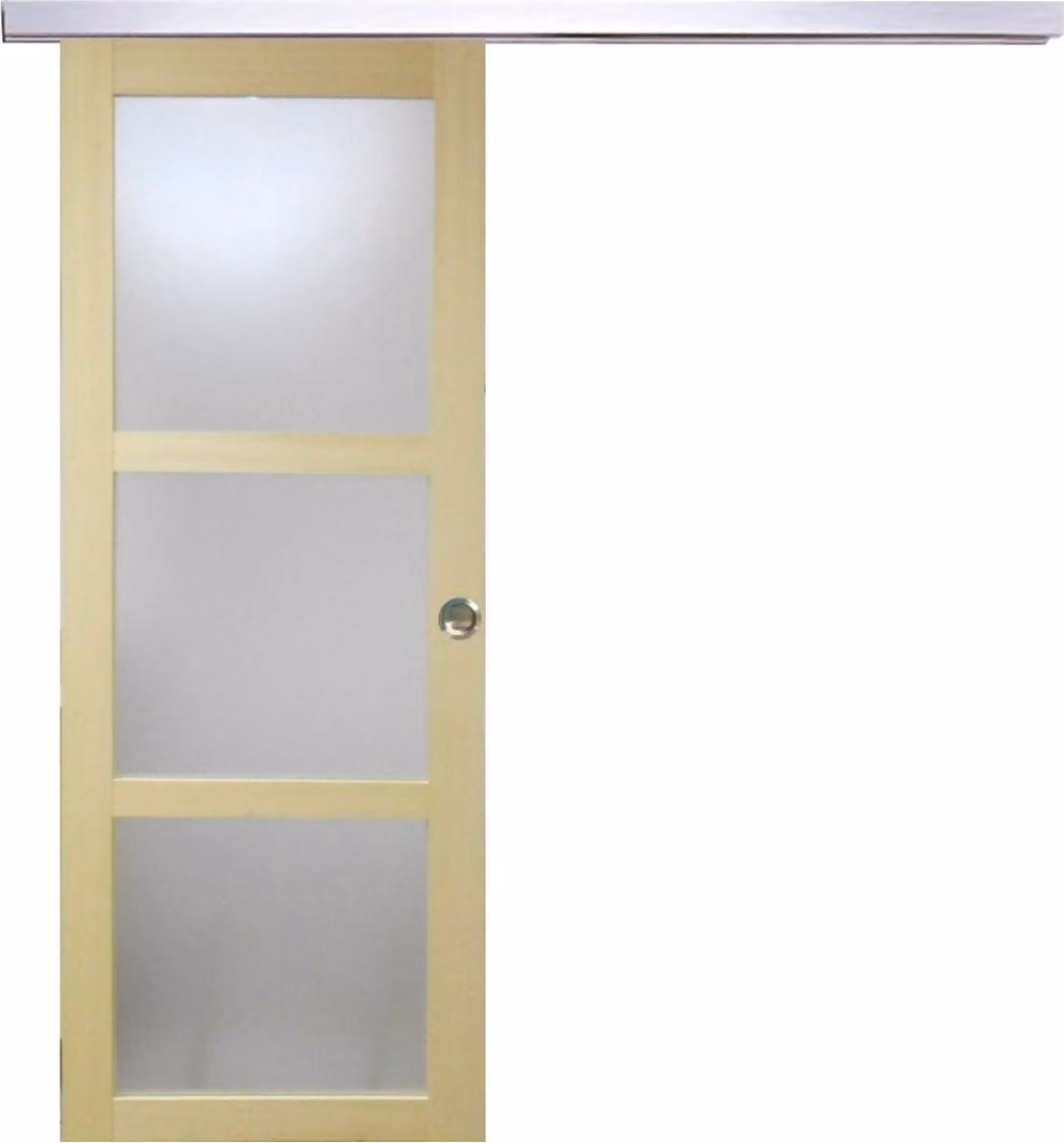Porta scorrevole in legno Ayous con vetro H204 x L83 cm, binario in alluminio, gusci GD MENUISERIES