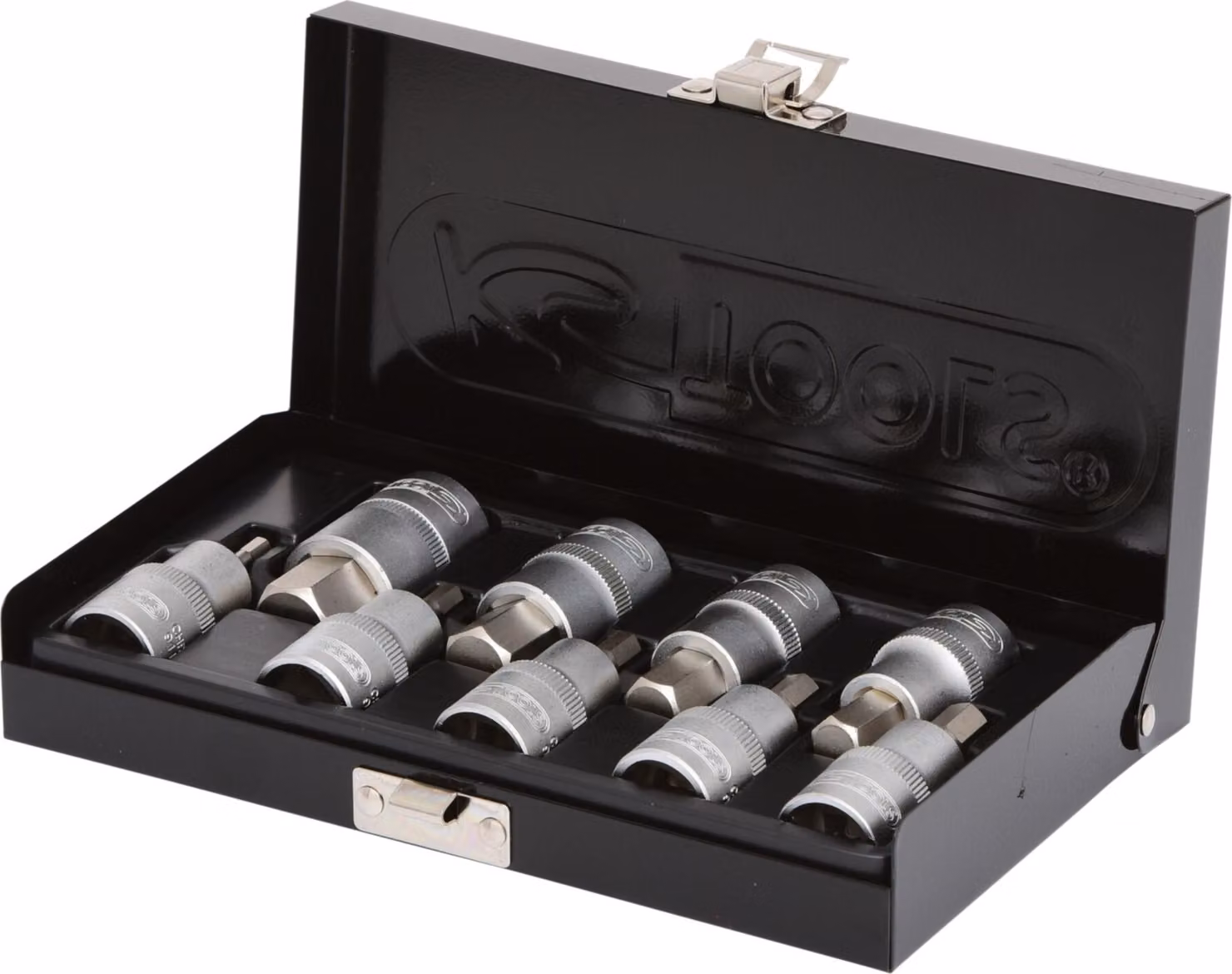 KS Tools Set di bussole esagonali da 1/2", corte, 9 pezzi, 911.1321