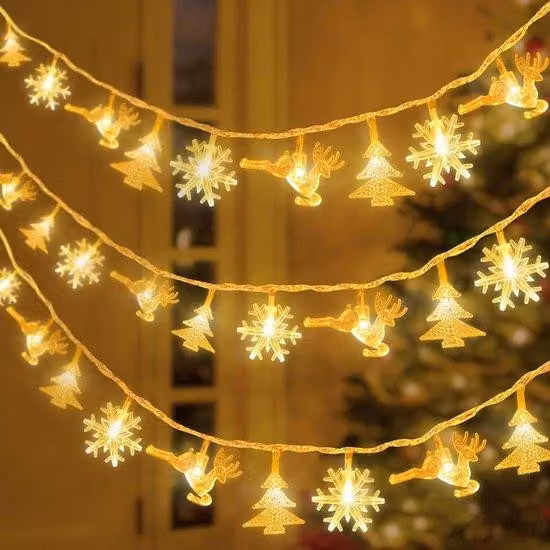 Luci natalizie, 6 m, 40 LED, ghirlanda decorativa per interni ed esterni