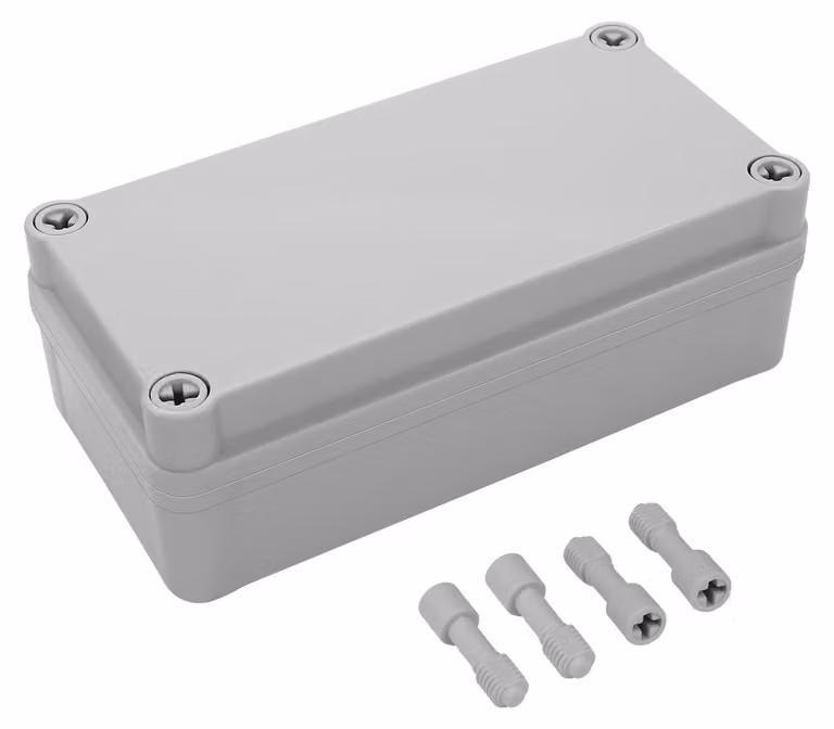 Scatola di derivazione impermeabile IP67, realizzata in plastica ABS, dimensioni 160 x 80 x 55 mm