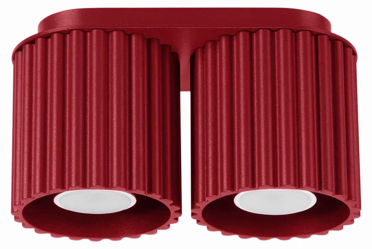 Lampada da soffitto AURA 2 bordeaux GU10 2xGU10 10W alluminio 12x10x21cm Sollux Lighting