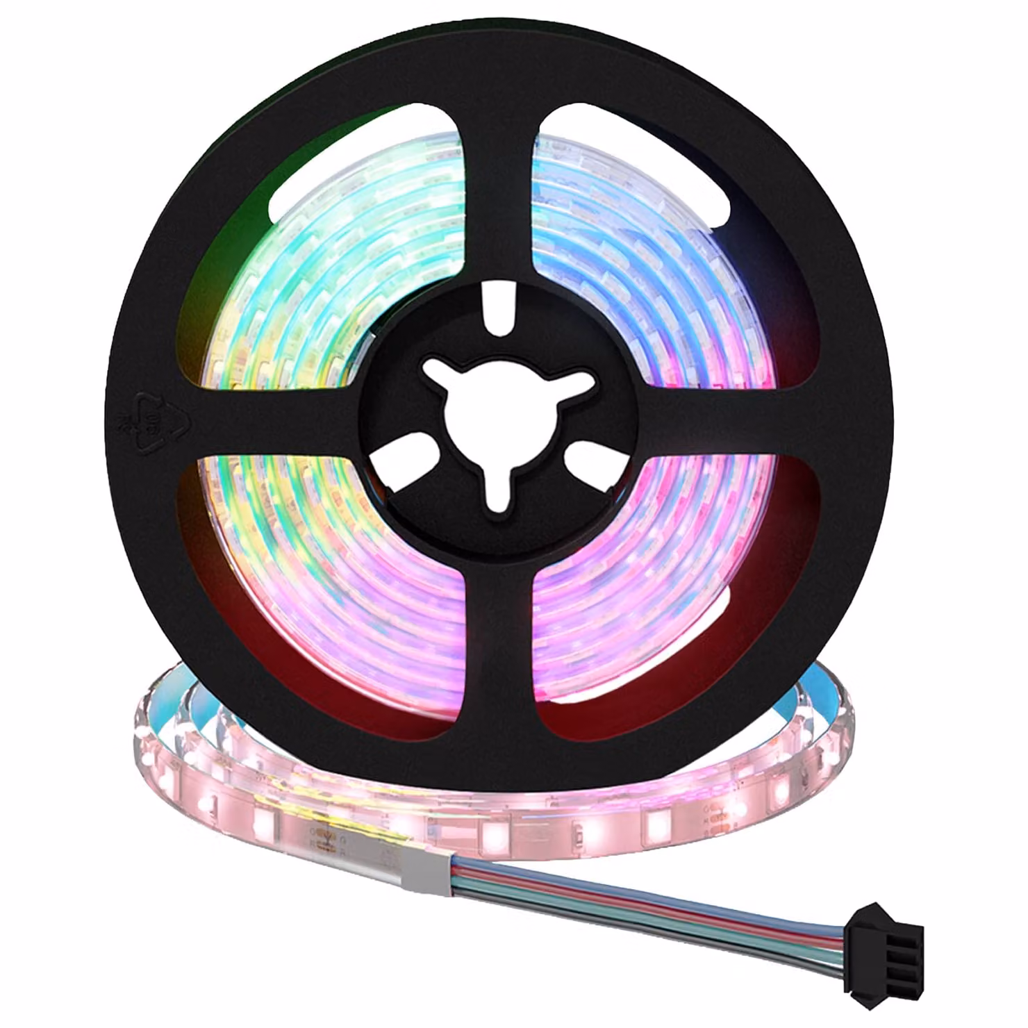 Set di 12 strisce LED RGB vidaXL, multicolore con finitura nera e trasparente, alimentazione USB