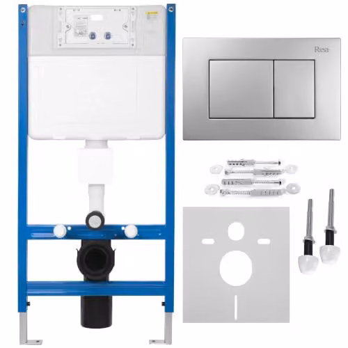 Rea - Kit da incasso K011a-q per WC con pulsante J raso - 16 x 52,5 x 103,5 cm