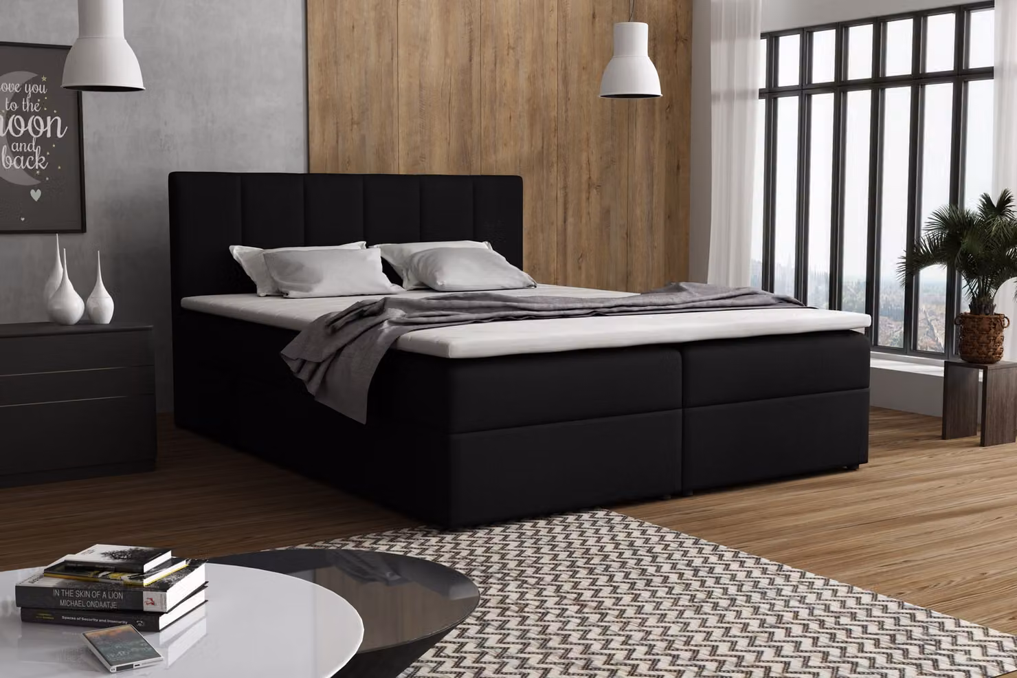 VENASI LISA letto a molle 180x200 con reti H2/H3 materasso NERO