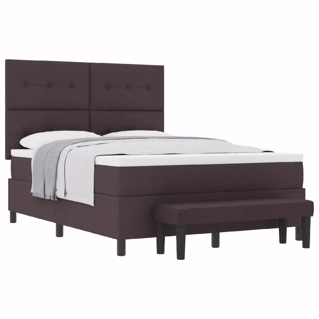 Letto ibrido con testiera vidaXL in tessuto marrone scuro L/P/H: 140 x 190 x 128 cm – 2