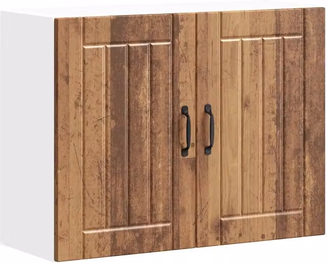 Armadio pensile da cucina design pratico spazio portaoggetti 80 x 31 x 60 cm legno multistrato vecchio legno 02_0050180