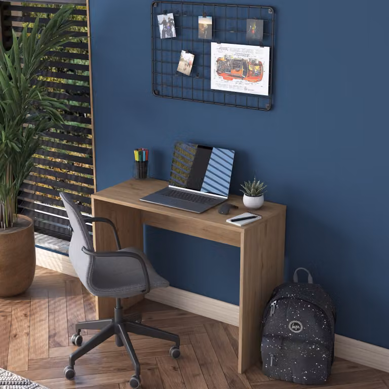 Skye Decor, scrivania di alta qualità, noce, 90 x 73 x 40 cm | Pannello truciolare rivestito al 100% in melamina, spessore: 18 mm | Design moderno per l'ufficio in casa e lo studio, elegante e funzionale.