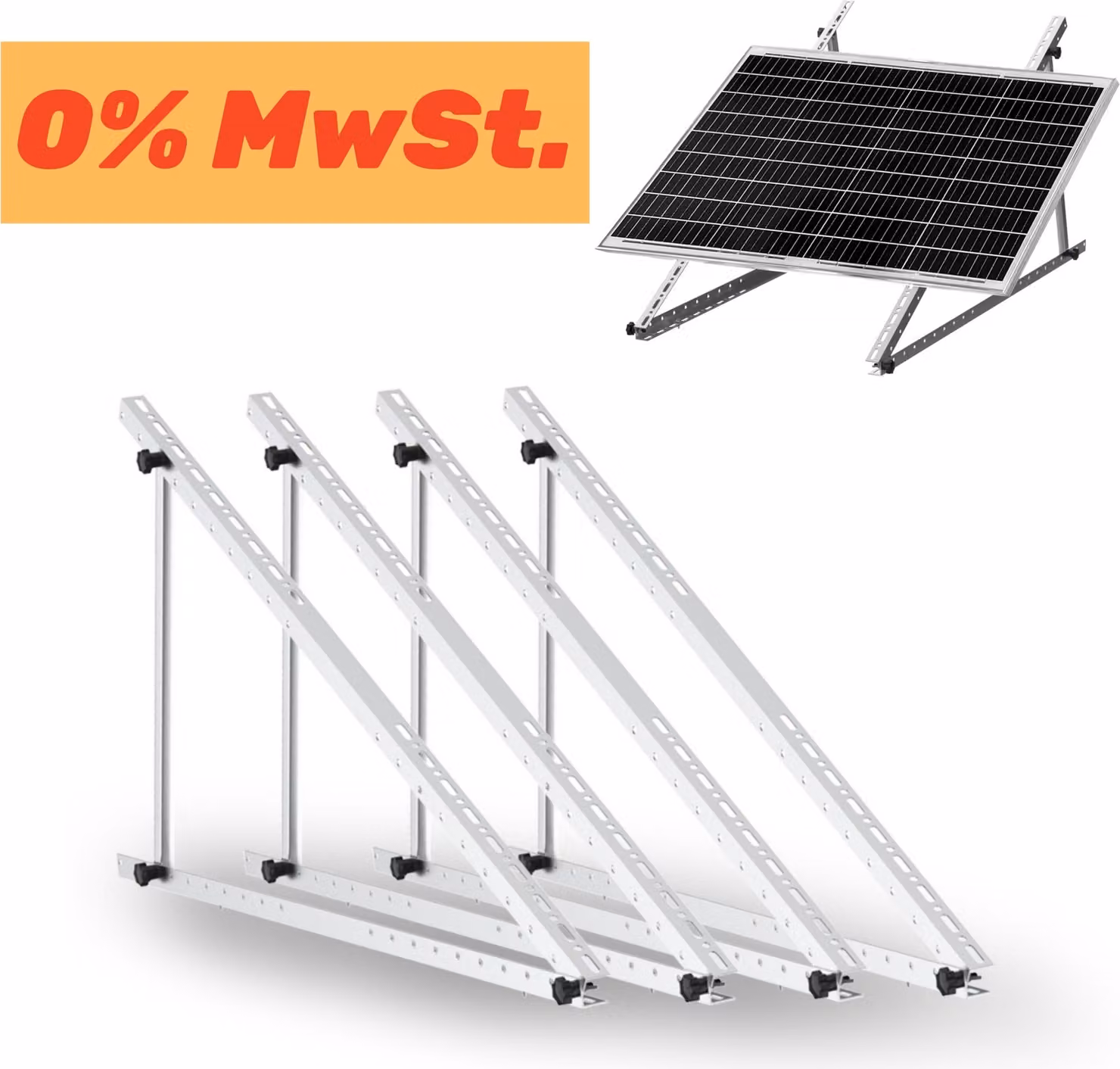 Supporto fotovoltaico 114cm Pannello solare Pannello solare 0°-90° di elevazione Fotovoltaico