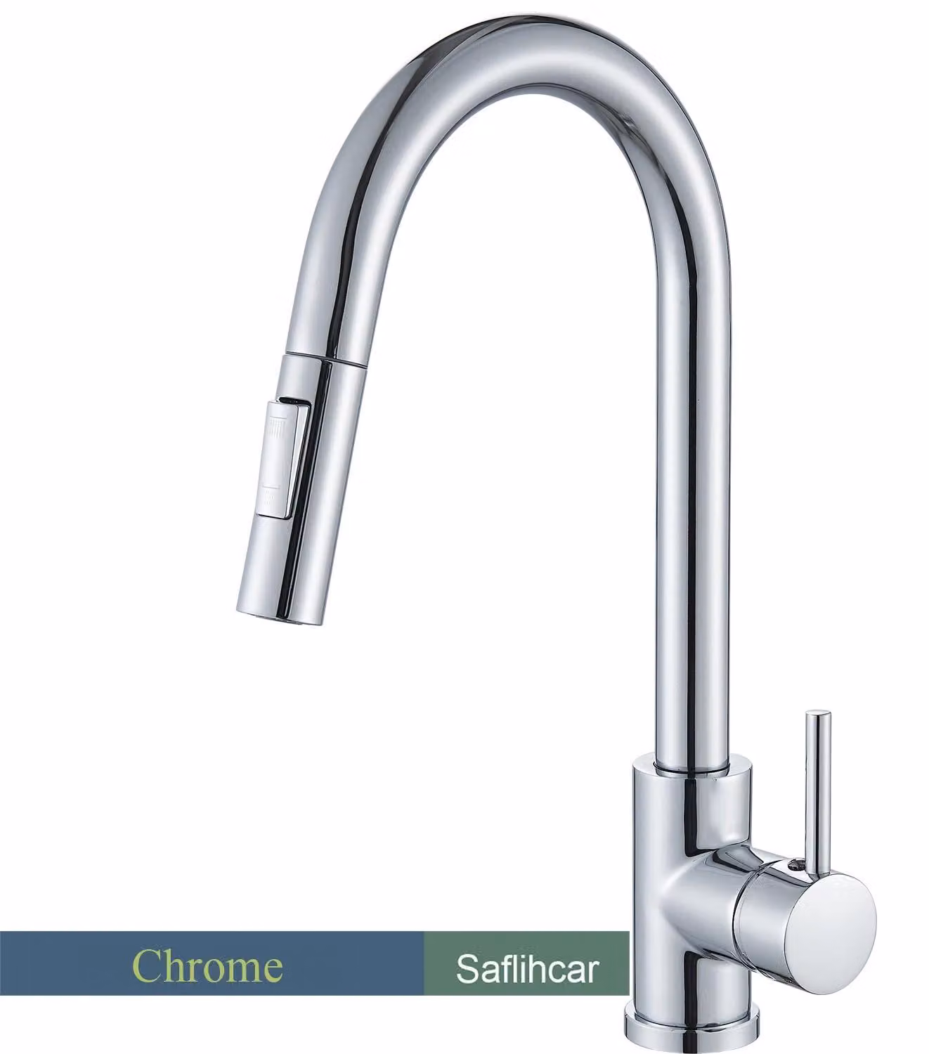 Miscelatore per lavello da cucina - Miscelatore estraibile - Tubo flessibile - Girevole a 360° - Miscelatore termostatico (acqua calda/fredda) - Monocomando, installazione con un foro - Cromato