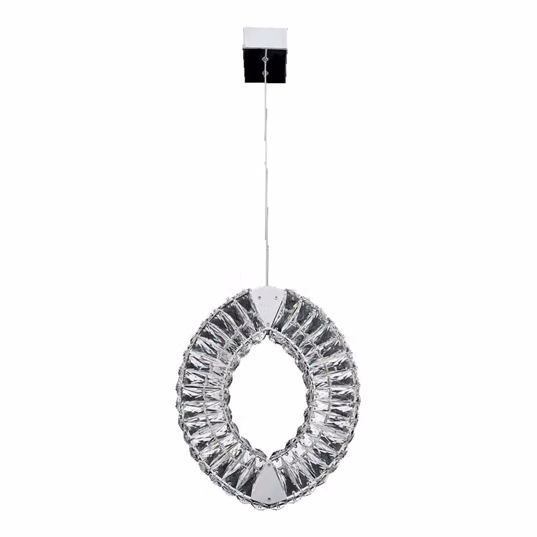 Lampada a sospensione LED SMIRRA 32W, 4000K, argento/chiaro, L: 40 W: 33 H: 100 cm
