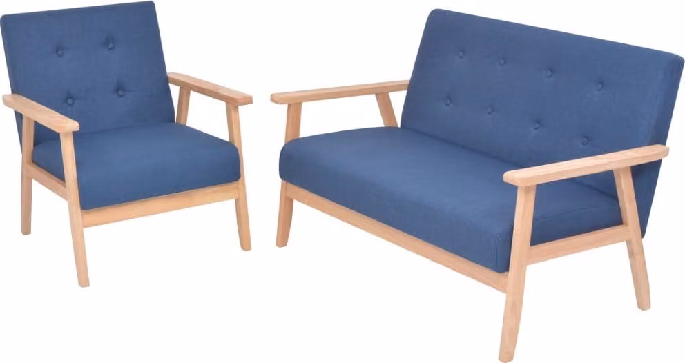 Maison Exclusive - Set di Divani 2 pz in Tessuto Blu