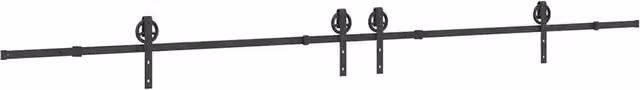 Kit di Binari per Porte Scorrevoli CFW7558065 in Acciaio Inox Nero Opaco Lunghezza: 400 cm